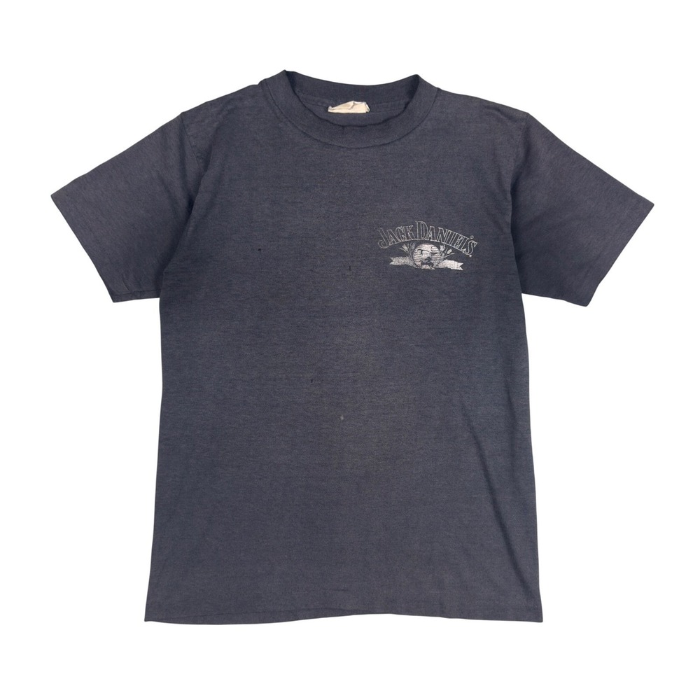 Vtg 1985 Jack Daniels T Shirt Mens Small Black Faded Single Stitch Graphic Tee